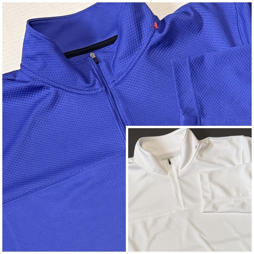 Lot 2 LANDS END - Men's Textured 1/4 Zip Long Sleeve Performance Pullover - XXL